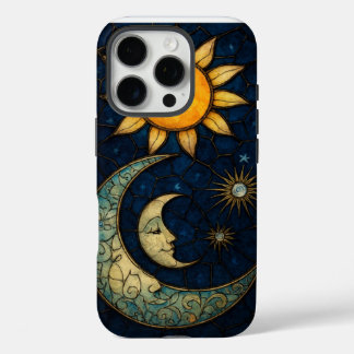 ステイングラス神秘的タロットデザインサンムーンスターズ iPhone 16 PROケース