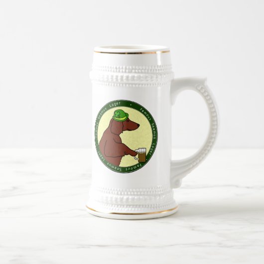 ステインシェーマスの有名なラガーのアイリッシュセッター ビールジョッキ (右)