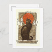 ステインレインの猫 – アールヌーボー シーズンポストカード (正面/裏面)