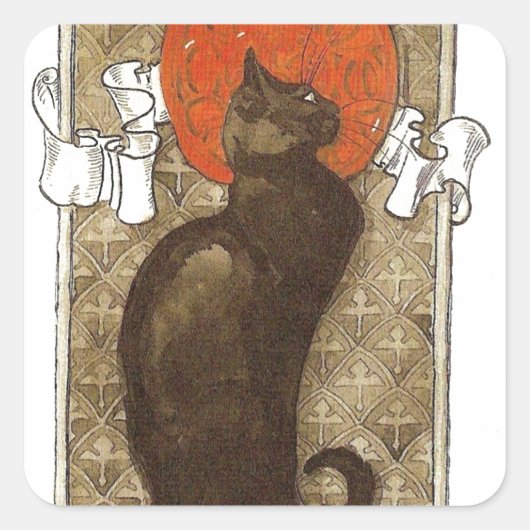 ステインレインの猫 – アールヌーボー スクエアシール (正面)