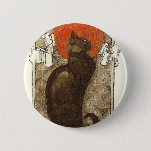 ステインレインの猫 – アールヌーボー 缶バッジ (正面)