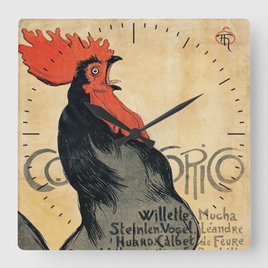 ステインレンコキュリコ時計 スクエア壁時計 (正面)