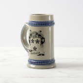 ステイン-家紋Borthwickの紋章付き外衣 ビールジョッキ (正面左)