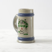 ステイン-家紋Burnettの紋章付き外衣 ビールジョッキ (正面左)