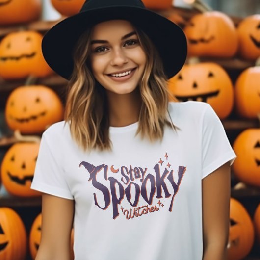 ステイ不気味ウィッチウィッチハロウィーンおもしろい Tシャツ