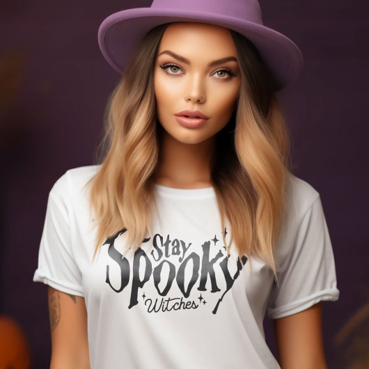 ステイ不気味ウィッチウィッチハロウィーンおもしろい Tシャツ