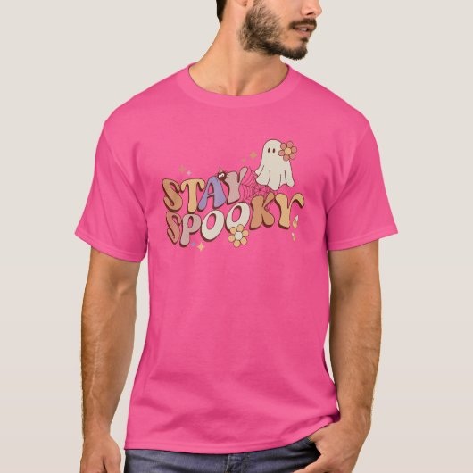 ステイ不気味カワイイ怖い幽霊フラワーハロウィーン1 Tシャツ (正面)