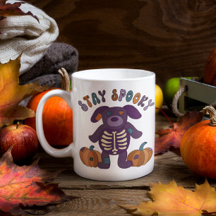 ステイ不気味キュートなスケルトンドッグハロウィーン コーヒーマグカップ