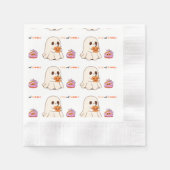 ステイ不気味キュート幽霊&パンプキンハローウィンパーティD 縁ありカクテルナプキン (正面)