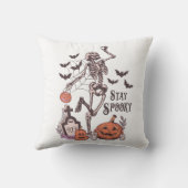 ステイ不気味スケルトンとジャック – O'ランタンハロウィーン クッション (裏面)