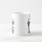 ステイ不気味スケルトン平和サインハンドメンズ コーヒーマグカップ (中央)