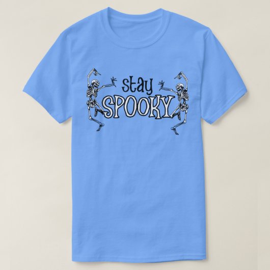 ステイ不気味スケルトン踊り面白いハロウィーンコスト Tシャツ (デザイン正面)