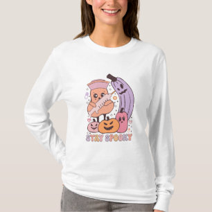 ステイ不気味ナースハロウィーン長袖 Tシャツ