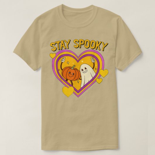 ステイ不気味ハロウィンおもしろい、不気味なカボチャとGH Tシャツ (デザイン正面)