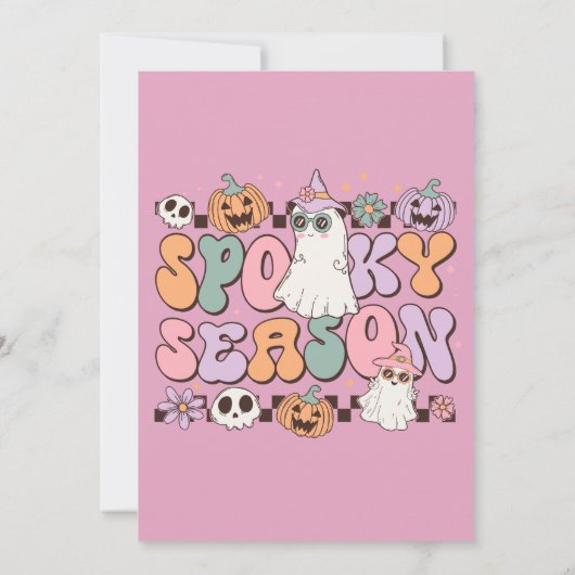 ステイ不気味ハロウィーンの最初の誕生日 招待状 (裏面)