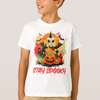 ステイ不気味ハロウィーンキッズ Tシャツ