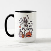 ステイ不気味ハロウィーンスケルトンスパイダーこうもりパンプキン マグカップ (左)