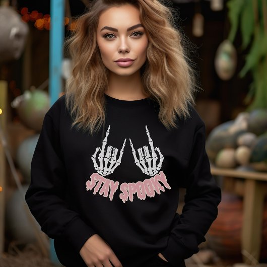 ステイ不気味ハロウィーンスケルトンハンド スウェットシャツ