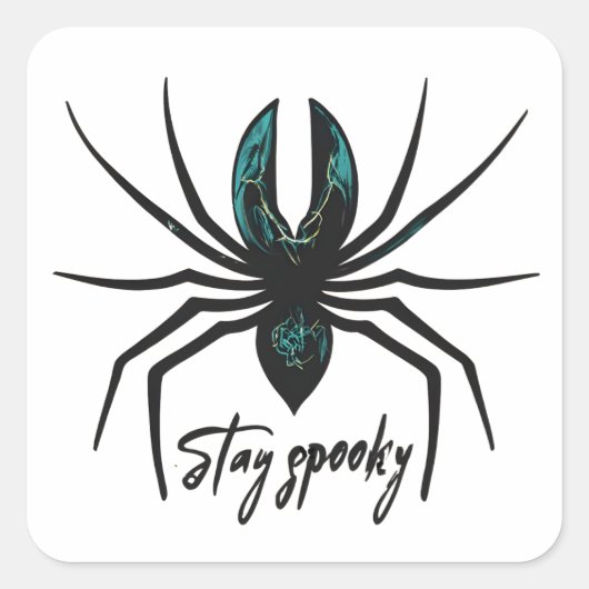 ステイ不気味ハロウィーンスパイダー スクエアシール (正面)