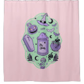 ステイ不気味パステルゴシックハロウィーン シャワーカーテン (正面)