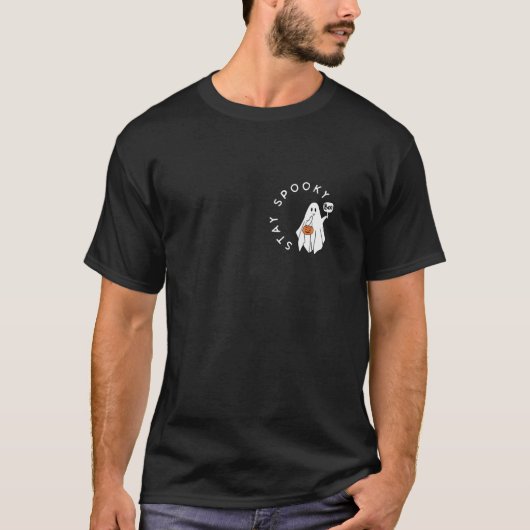 ステイ不気味ブカワイイ幽霊ハロウィーンシ不気味ーズ Tシャツ (正面)