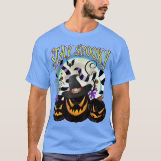 ステイ不気味ブラックハロウィーンパンプキンムーン2668 Tシャツ