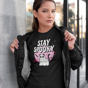 ステイ不気味幽霊猫 Tシャツ