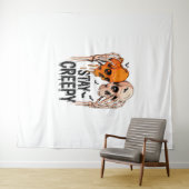 ステイ不気味PNG、レトロスカルハロウィーン タペストリー (インサイチュ(横))