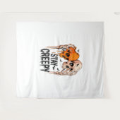 ステイ不気味PNG、レトロスカルハロウィーン タペストリー (正面(横))