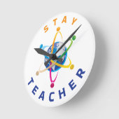 ステイ先生ウォールクロック ラウンド壁時計 (傾斜)