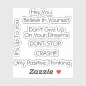 ステイ前向きことわざ シール (シート)