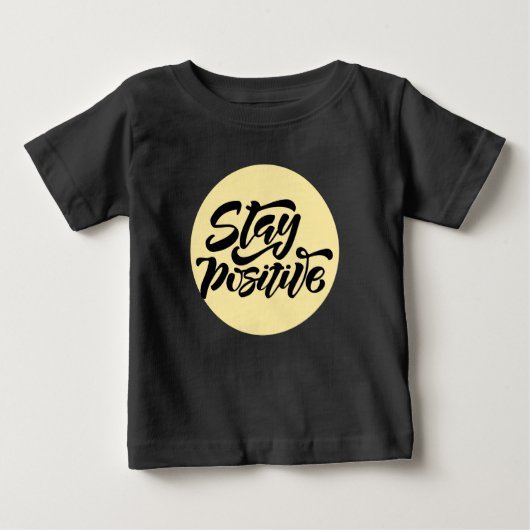 ステイ前向きイエロー ベビーTシャツ (正面)