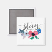 ステイ前向きスクリプト文字花 マグネット (正面/裏面)