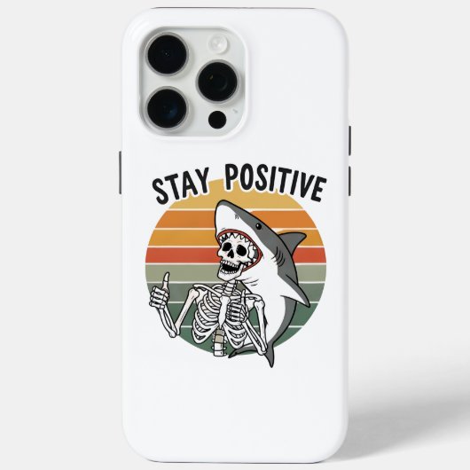 ステイ前向きスケルトシャークサンセット Case-Mate iPhoneケース (裏面)
