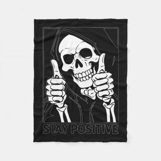 ステイ前向きスケルトン死神ハロウィーン フリースブランケット (正面)