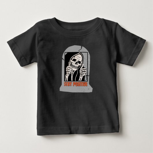 ステイ前向きスケルトン ベビーTシャツ (正面)