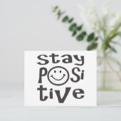 ステイ前向きズハピー顔 ポストカード (スタンド正面)