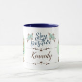 ステイ前向きドッグのバックパック付パーソナライズされたき マグカップ (中央)