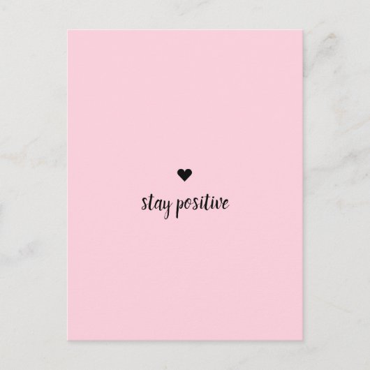 ステイ前向きピンク葉書 ポストカード (正面)