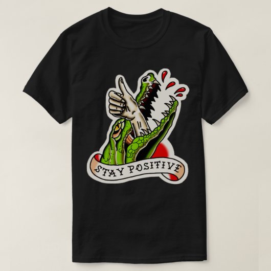 ステイ前向き伝統的タトゥー Tシャツ (デザイン正面)
