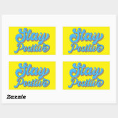 ステイ前向き70のタイポグラフィレトロデザイン 長方形シール (シート)