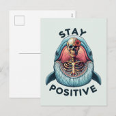 ステイ前向き – スケルトンとクジラ シーズンポストカード (正面/裏面)