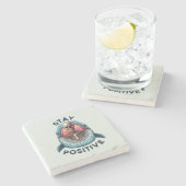 ステイ前向き – スケルトンとクジラ ストーンコースター (横)