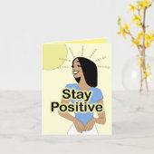 ステイ前向き(漫画感動的引用文カード) カード (黄色い花)