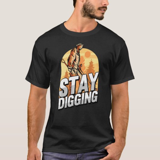 ステイ掘り金ゴールド銀玉鉱物Prospe Tシャツ (正面)
