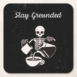 ステイ接地スケルトン作成コーヒー紙コースター スクエアペーパーコースター