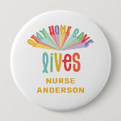 ステイ救フレインボーカラフル 缶バッジ (正面)