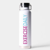 ステイ水和、飲料水、エクササイズデイリーカスタム ウォーターボトル (背面)