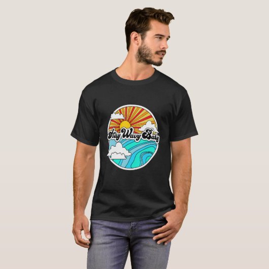 ステイ波状ベビーヴィンテージレトロハイピースサーファー60s 70 tシャツ (正面フル)