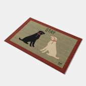 ステイ犬カップルマット最高のマ、動物 ドアマット (アングル)